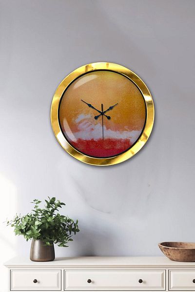 Kasva Concept Gift 36 cm Gold Metal Cool Wall Clock
