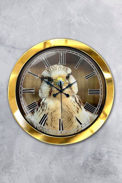 Kasva Concept Gift 36 cm Gold Metal Eagle Wall Clock