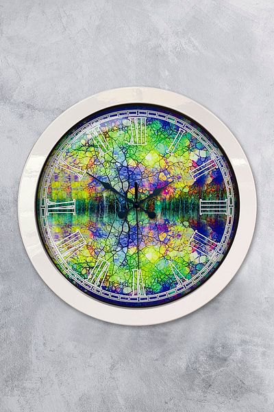 Kasva Concept Cadou 36 Cm Ceas de Perete Bijuterie Metal Alb