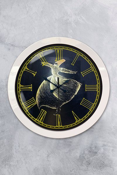 Kasva Concept Gift 36 cm White Metal Mevlana Wall Clock