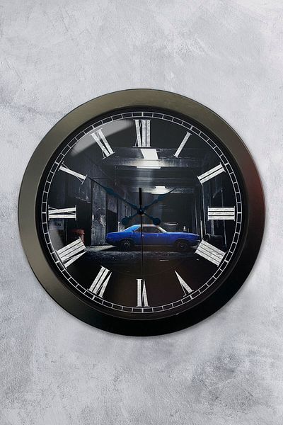 Kasva Concept Gift 36 Cm Black Metal Car Wall Clock