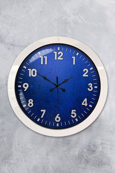 Kasva Concept Gift 36 cm White Metal Blue Wall Clock