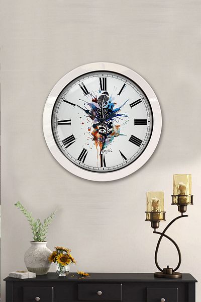 Kasva Concept Gift 36 cm White Metal Modern Wall Clock