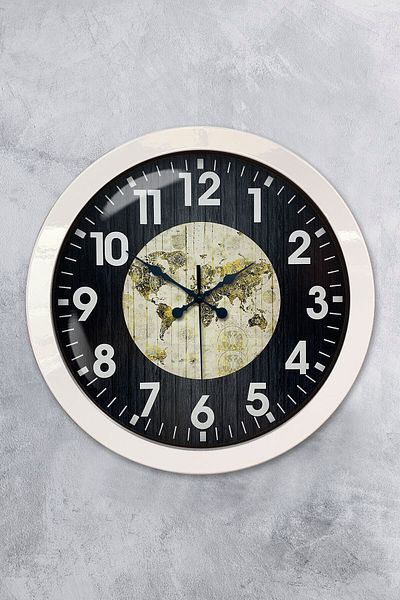 Kasva Concept Cadou 36 Cm Ceas de Perete Harte Metal Alb