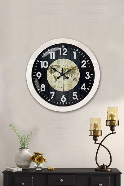 Kasva Concept Cadou 36 Cm Ceas de Perete Harte Metal Alb