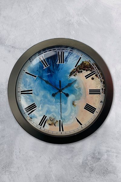 Kasva Concept Gift 36 cm Black Metal Sea Wall Clock