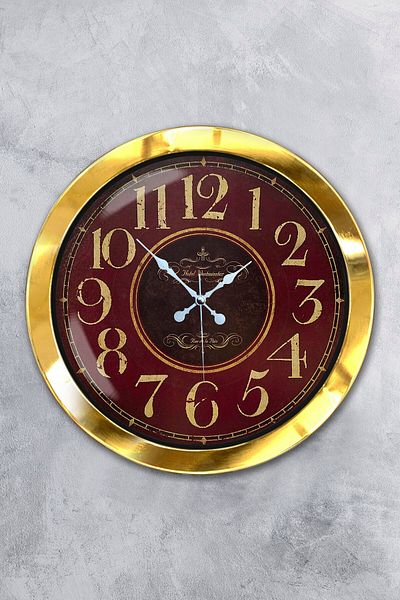 Kasva Concept 36 cm Gold Metal Rome De La Paris Wall Clock