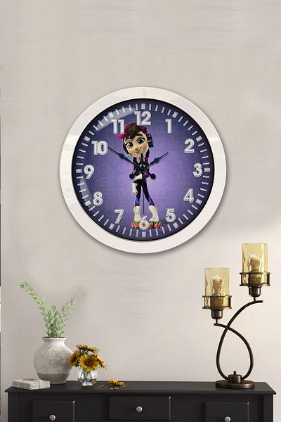 Kasva Concept Gift 36 cm White Metal Character Wall Clock