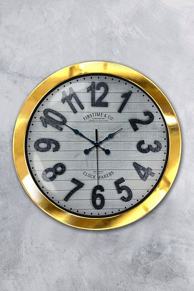 Kasva Concept Gift 36 cm Gold Metal Antique Wall Clock
