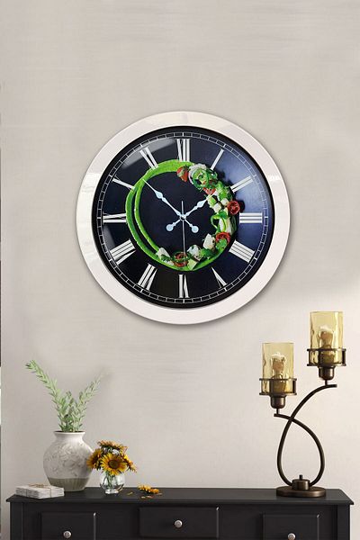 Kasva Concept Gift 36 cm White Metal Kitchen Wall Clock