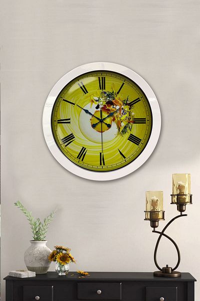 Kasva Concept Gift 36 cm White Metal Kitchen Wall Clock