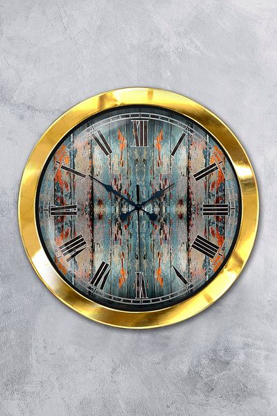 Kasva Concept Gift 36 cm Gold Metal Variegated Wall Clock