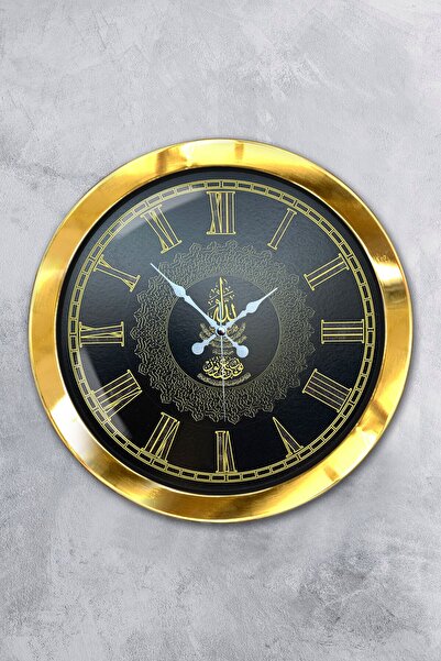 Platin Saat هدية ساعة حائط معدنية ذهبية مقاس 36 سم