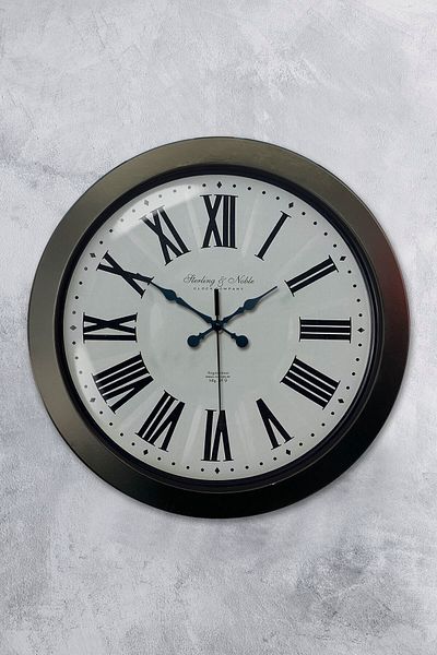 Kasva Concept Gift 36 cm Black Metal Antique Wall Clock