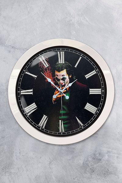 Kasva Concept Gift 36 cm White Metal Joker Wall Clock