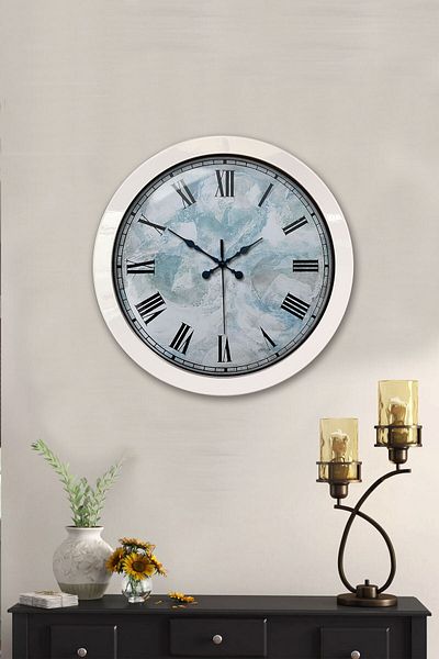 Kasva Concept Gift 36 cm White Metal Izmir Wall Clock