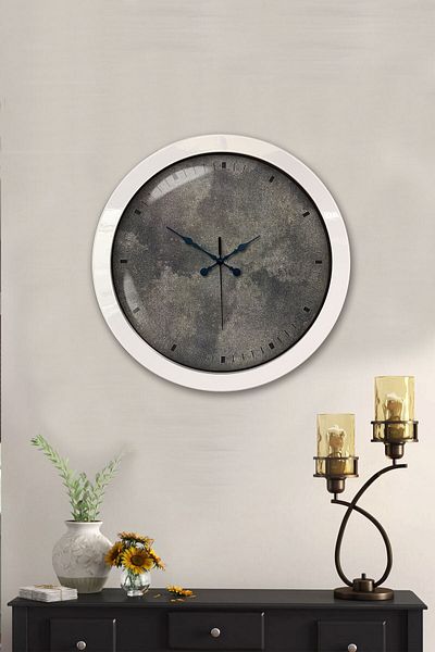 Kasva Concept Gift 36 cm White Metal Classy Wall Clock
