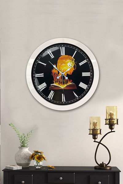 Kasva Concept Gift 36 cm White Metal Book - Human Wall Clock