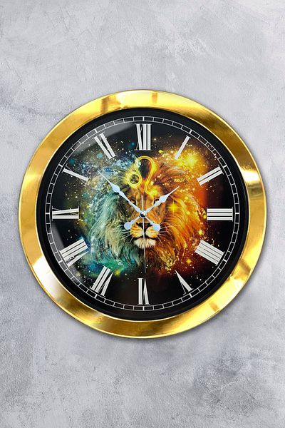 Kasva Concept Δώρο 36 εκ. Χρυσό Μεταλλικό Ρολόι Τοίχου Τέρεζο