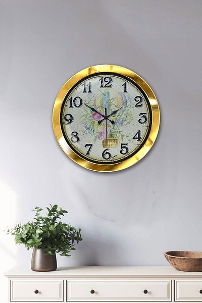 Kasva Concept Gift 36 cm Gold Metal Balloon Wall Clock