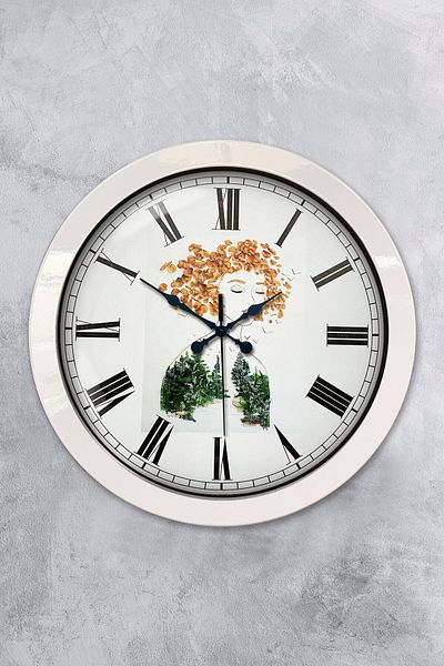 Kasva Concept Gift 36 cm White Metal Object Wall Clock