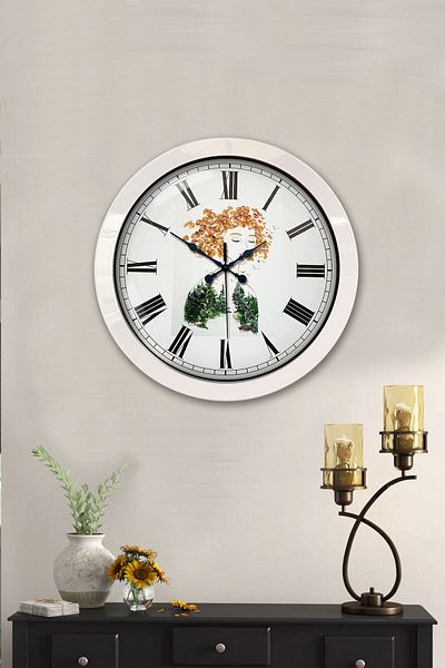 Kasva Concept Gift 36 cm White Metal Object Wall Clock