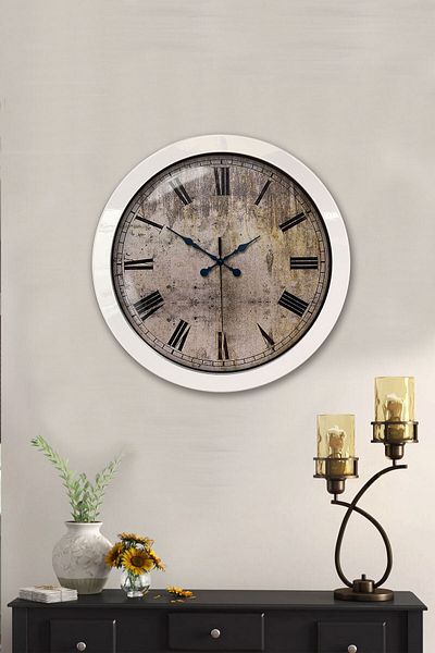 Kasva Concept Gift 36 cm White Metal Cut-Out Wall Clock