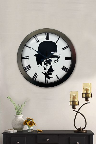 Kasva Concept Gift 36 cm Black Metal Charli Coupling Wall Clock
