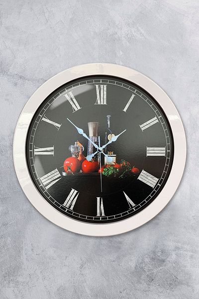 Kasva Concept Gift 36 cm White Metal Kitchen Wall Clock