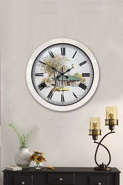 Kasva Concept Gift 36 cm White Metal Vintage Home Wall Clock