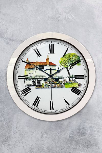 Kasva Concept Gift 36 cm White Metal Vintage Home Wall Clock