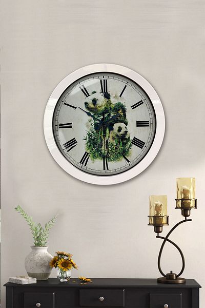 Kasva Concept Gift 36 cm White Metal Animal Wall Clock