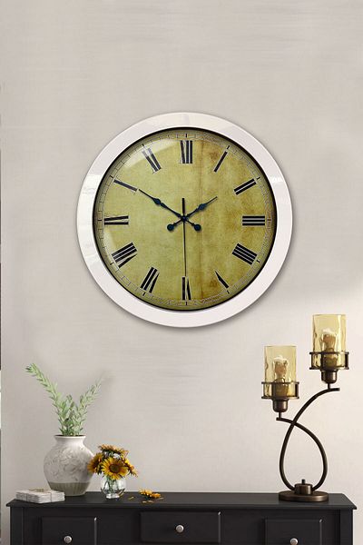 Kasva Concept Gift 36 cm White Metal Antique Wall Clock