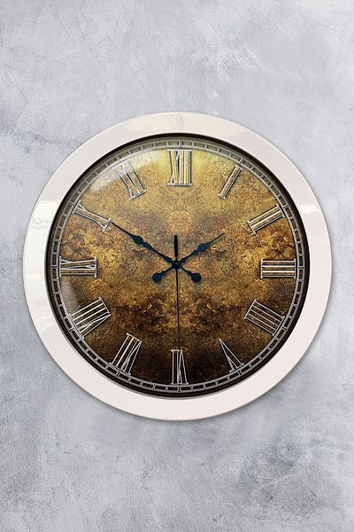 Kasva Concept Gift 36 cm White Metal Girne Wall Clock