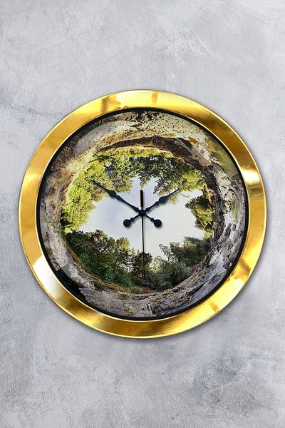Kasva Concept Gift 36 cm Gold Metal Tree Wall Clock