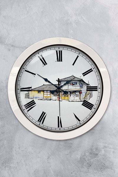 Kasva Concept Gift 36 cm White Metal Vintage Home Wall Clock