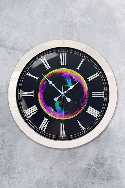 Kasva Concept Gift 36 cm White Metal Galaxy Wall Clock
