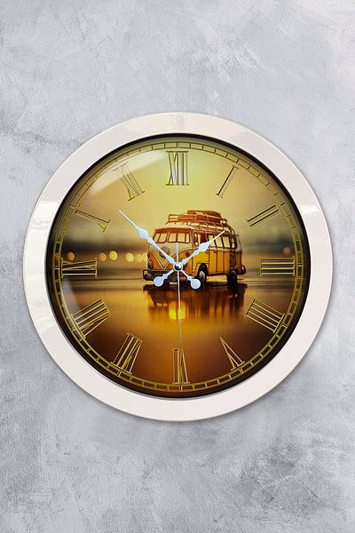 Kasva Concept Gift 36 cm White Metal Decorative Wall Clock