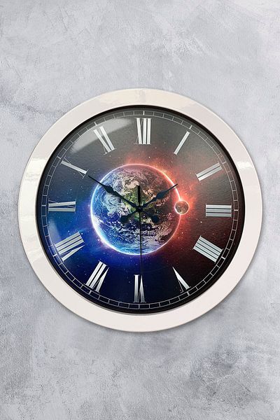 Kasva Concept Gift 36 cm White Metal World Wall Clock