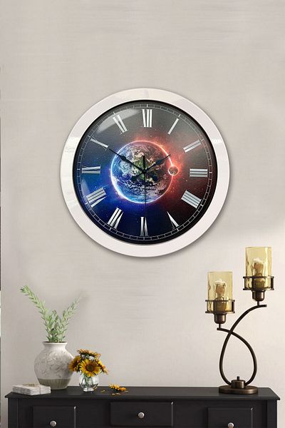 Kasva Concept Gift 36 cm White Metal World Wall Clock