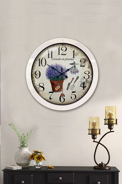 Kasva Concept Gift 36 cm White Metal Decorative Wall Clock