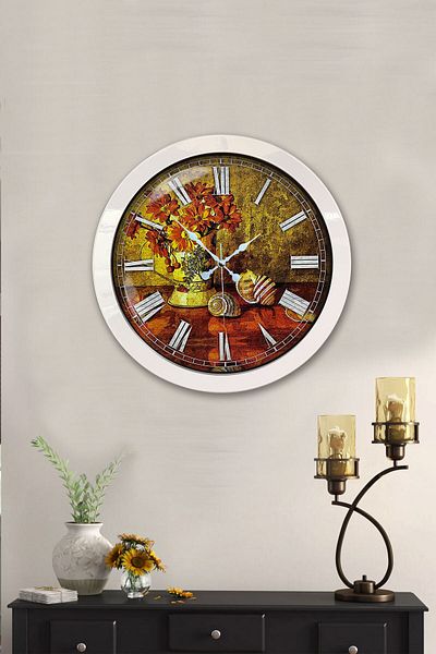 Kasva Concept Gift 36 cm White Metal Decorative Wall Clock