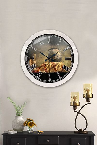 Kasva Concept Gift 36 cm White Metal Decorative Wall Clock