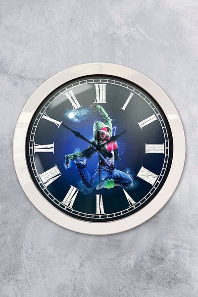 Kasva Concept Gift 36 cm White Metal Dance Wall Clock