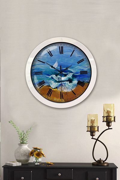 Kasva Concept Gift 36 cm White Metal Decorative Wall Clock