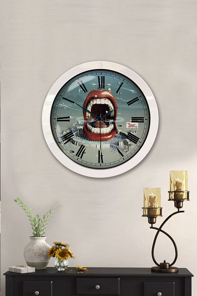 Kasva Concept Gift 36 cm White Metal Dentist Wall Clock