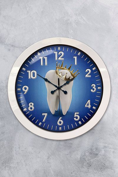 Kasva Concept Gift 36 cm White Metal Dentist Wall Clock