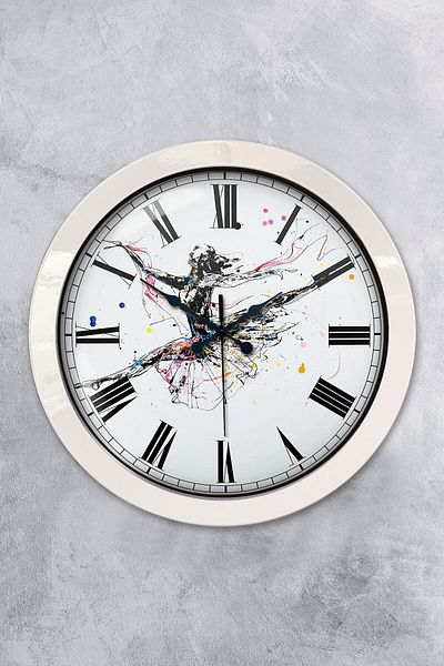 Kasva Concept Gift 36 cm White Metal Dance Wall Clock