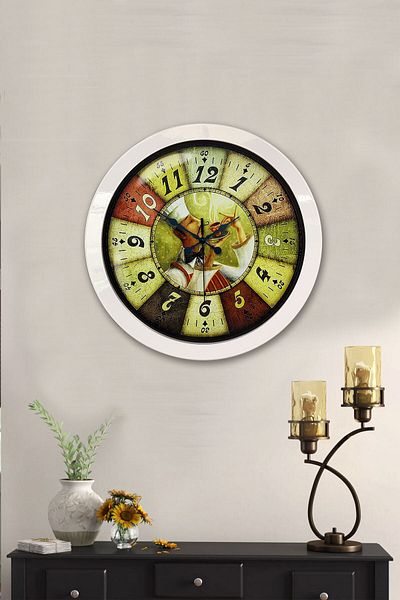 Kasva Concept Gift 36 cm White Metal Chef Wall Clock