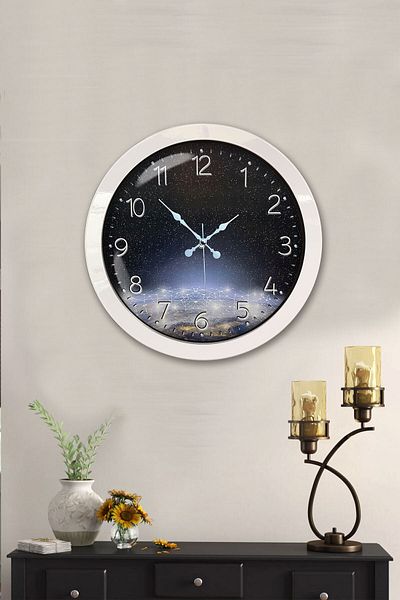 Kasva Concept 36 cm White Metal Strawberry Kitchen Wall Clock